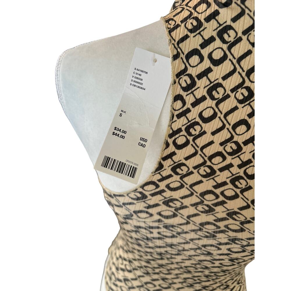 NWT Urban Outfitters Alba Halter Top Black Beige Printed Racerback Size Small - Picture 8 of 14
